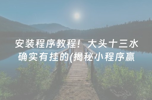 安装程序教程！大头十三水确实有挂的(揭秘小程序赢牌的技巧)