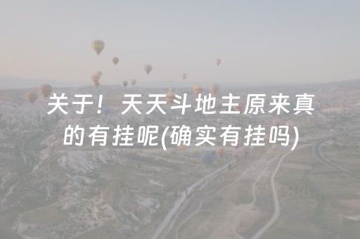 关于！天天斗地主原来真的有挂呢(确实有挂吗)
