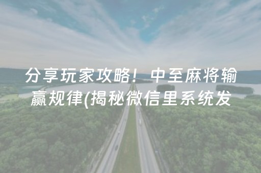 分享玩家攻略！中至麻将输赢规律(揭秘微信里系统发好牌)