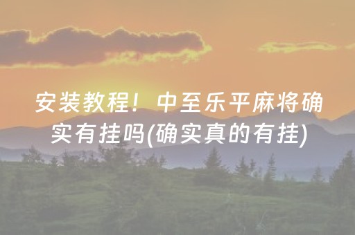 安装教程！中至乐平麻将确实有挂吗(确实真的有挂)