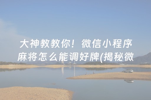 大神教教你！微信小程序麻将怎么能调好牌(揭秘微信里规律攻略)