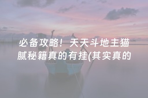 必备攻略！天天斗地主猫腻秘籍真的有挂(其实真的有挂)