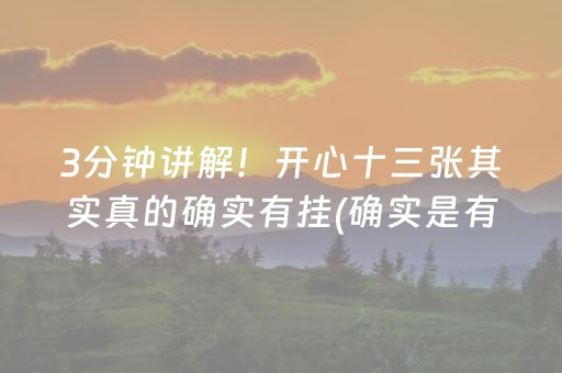 3分钟讲解！开心十三张其实真的确实有挂(确实是有挂)