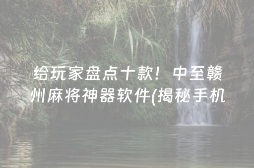 给玩家盘点十款！中至赣州麻将神器软件(揭秘手机上输赢规律)