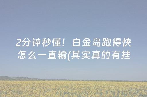 2分钟秒懂！白金岛跑得快怎么一直输(其实真的有挂)