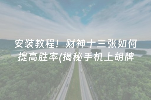 安装教程！财神十三张如何提高胜率(揭秘手机上胡牌神器)