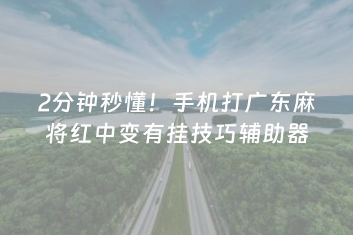 2分钟秒懂！手机打广东麻将红中变有挂技巧辅助器(确实有挂吗)
