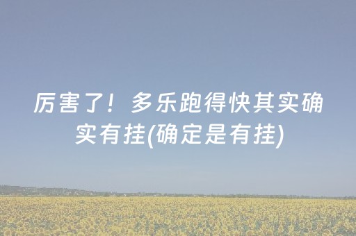 厉害了！多乐跑得快其实确实有挂(确定是有挂)