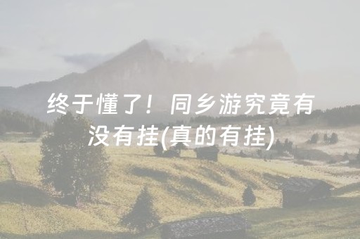 终于懂了！同乡游究竟有没有挂(真的有挂)