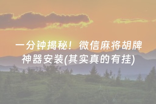 一分钟揭秘！微信麻将胡牌神器安装(其实真的有挂)