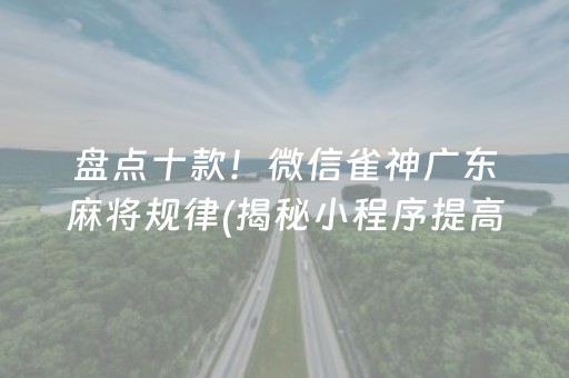 盘点十款！微信雀神广东麻将规律(揭秘小程序提高胜率)