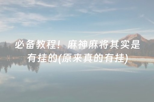 必备教程！麻神麻将其实是有挂的(原来真的有挂)