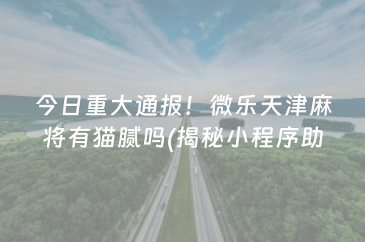 今日重大通报！微乐天津麻将有猫腻吗(揭秘小程序助赢神器购买)