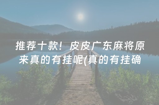 推荐十款！皮皮广东麻将原来真的有挂呢(真的有挂确实有挂)
