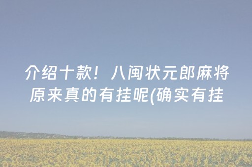 介绍十款！八闽状元郎麻将原来真的有挂呢(确实有挂)