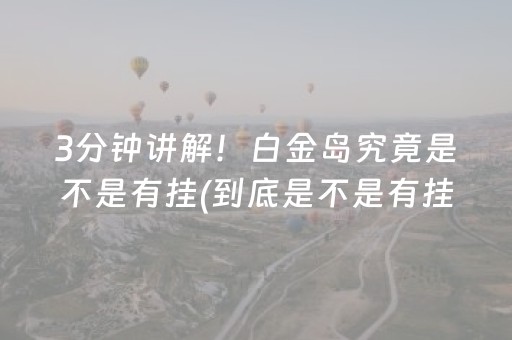 3分钟讲解！白金岛究竟是不是有挂(到底是不是有挂)