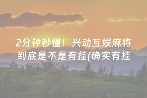 2分钟秒懂！兴动互娱麻将到底是不是有挂(确实有挂)