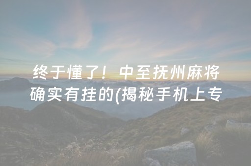 终于懂了！中至抚州麻将确实有挂的(揭秘手机上专用神器下载)