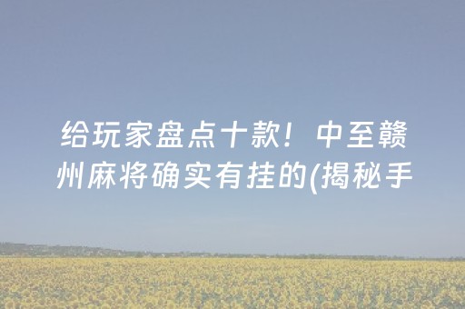 给玩家盘点十款！中至赣州麻将确实有挂的(揭秘手机上助赢神器购买)