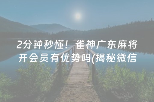 2分钟秒懂！雀神广东麻将开会员有优势吗(揭秘微信里系统发好牌)