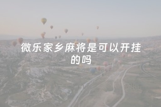 微乐家乡麻将是可以开挂的吗（微乐家乡麻将可以开挂吗?）