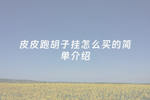 皮皮跑胡子挂怎么买的简单介绍（皮皮跑胡子的牌是随机发的吗）
