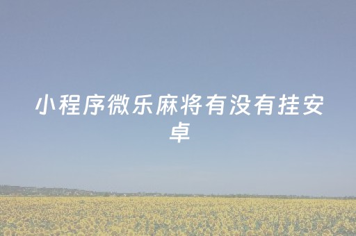 小程序微乐麻将有没有挂安卓（微乐麻将小程序免费挂）