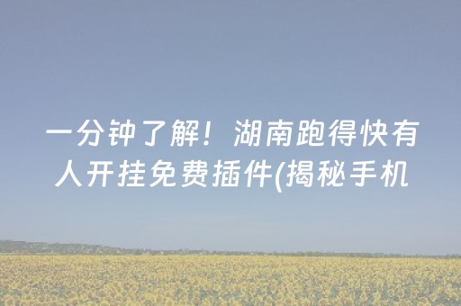一分钟了解！湖南跑得快有人开挂免费插件(揭秘手机上怎么容易赢)