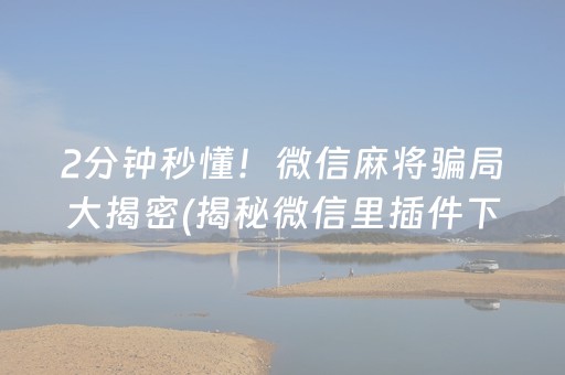 2分钟秒懂！微信麻将骗局大揭密(揭秘微信里插件下载)