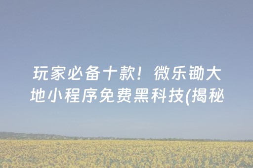 玩家必备十款！微乐锄大地小程序免费黑科技(揭秘微信里提高赢的概率)