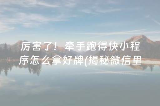 厉害了！牵手跑得快小程序怎么拿好牌(揭秘微信里提高胜率)