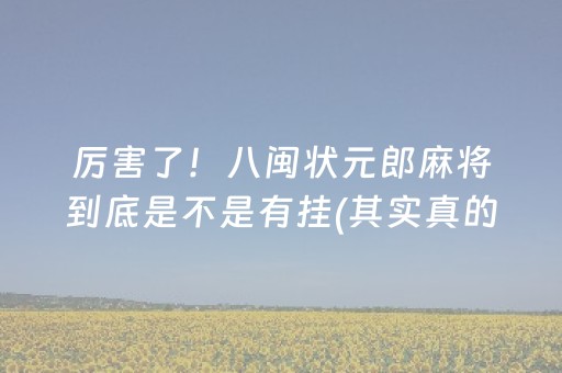 厉害了！八闽状元郎麻将到底是不是有挂(其实真的确实有挂)