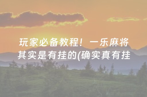 玩家必备教程！一乐麻将其实是有挂的(确实真有挂)