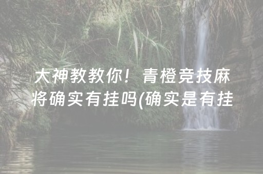大神教教你！青橙竞技麻将确实有挂吗(确实是有挂)