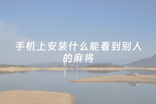 手机上安装什么能看到别人的麻将（手机麻将能检测别人开挂吗）