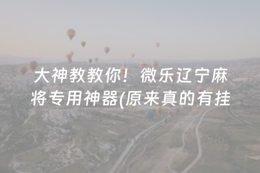 大神教教你！微乐辽宁麻将专用神器(原来真的有挂呢)
