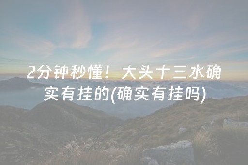 2分钟秒懂！大头十三水确实有挂的(确实有挂吗)