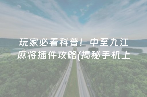 玩家必看科普！中至九江麻将插件攻略(揭秘手机上胡牌神器)