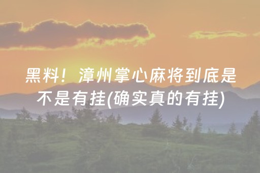 黑料！漳州掌心麻将到底是不是有挂(确实真的有挂)