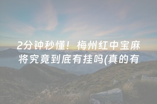 2分钟秒懂！梅州红中宝麻将究竟到底有挂吗(真的有挂)