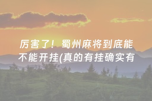 厉害了！蜀州麻将到底能不能开挂(真的有挂确实有挂)