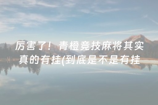 厉害了！青橙竞技麻将其实真的有挂(到底是不是有挂)