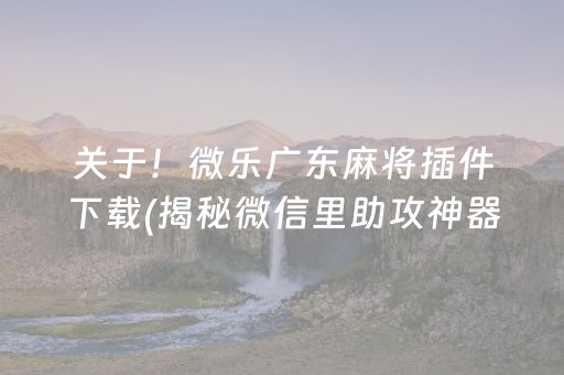 关于！微乐广东麻将插件下载(揭秘微信里助攻神器)