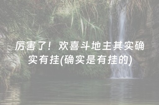 厉害了！欢喜斗地主其实确实有挂(确实是有挂的)