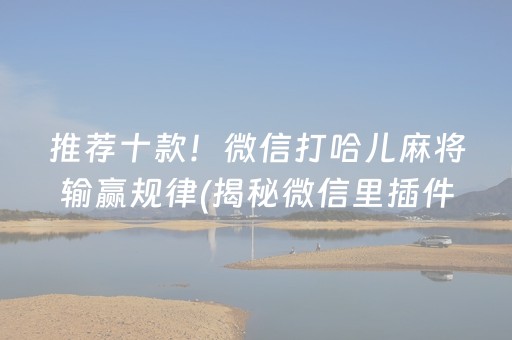 推荐十款！微信打哈儿麻将输赢规律(揭秘微信里插件下载)