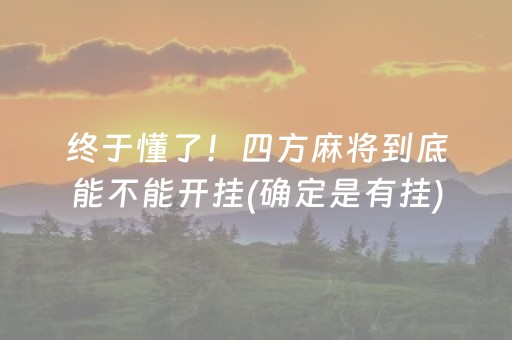 终于懂了！四方麻将到底能不能开挂(确定是有挂)