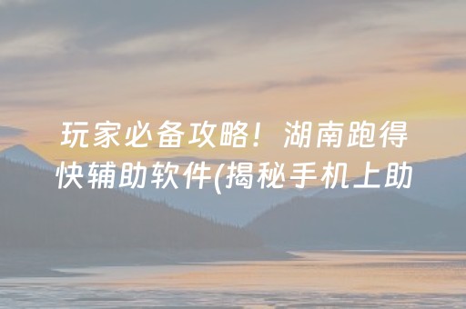 玩家必备攻略！湖南跑得快辅助软件(揭秘手机上助赢神器)