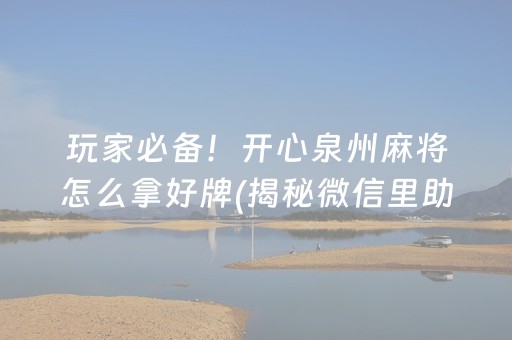 玩家必备！开心泉州麻将怎么拿好牌(揭秘微信里助手软件)