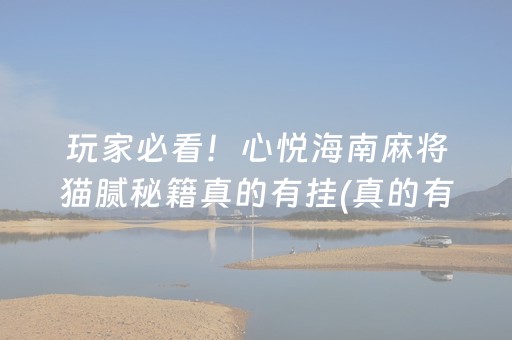 玩家必看！心悦海南麻将猫腻秘籍真的有挂(真的有挂确实有挂)