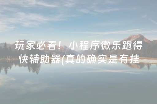 玩家必看！小程序微乐跑得快辅助器(真的确实是有挂)
